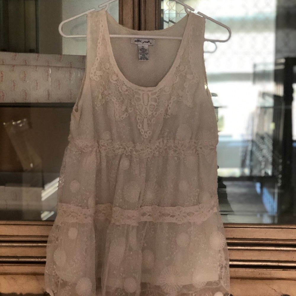 Fun white lace tank